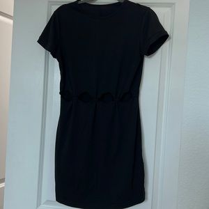 Black T shirt Dress with Cut out